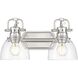 Yep Duncan Vanity Wall Light in Pewter, Clear Glass