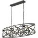 Alcott Linear Pendant Ceiling Light in Antique Black Iron