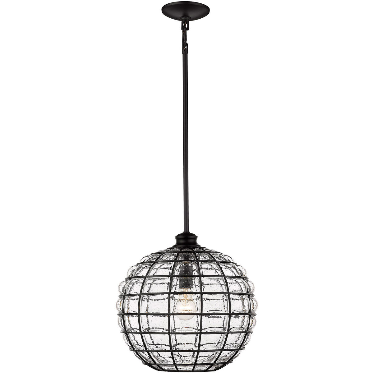 Powell 1 Light 13.75 inch Matte Black Pendant Ceiling Light, Medium