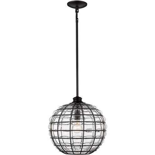 Powell 1 Light 13.75 inch Matte Black Pendant Ceiling Light, Medium