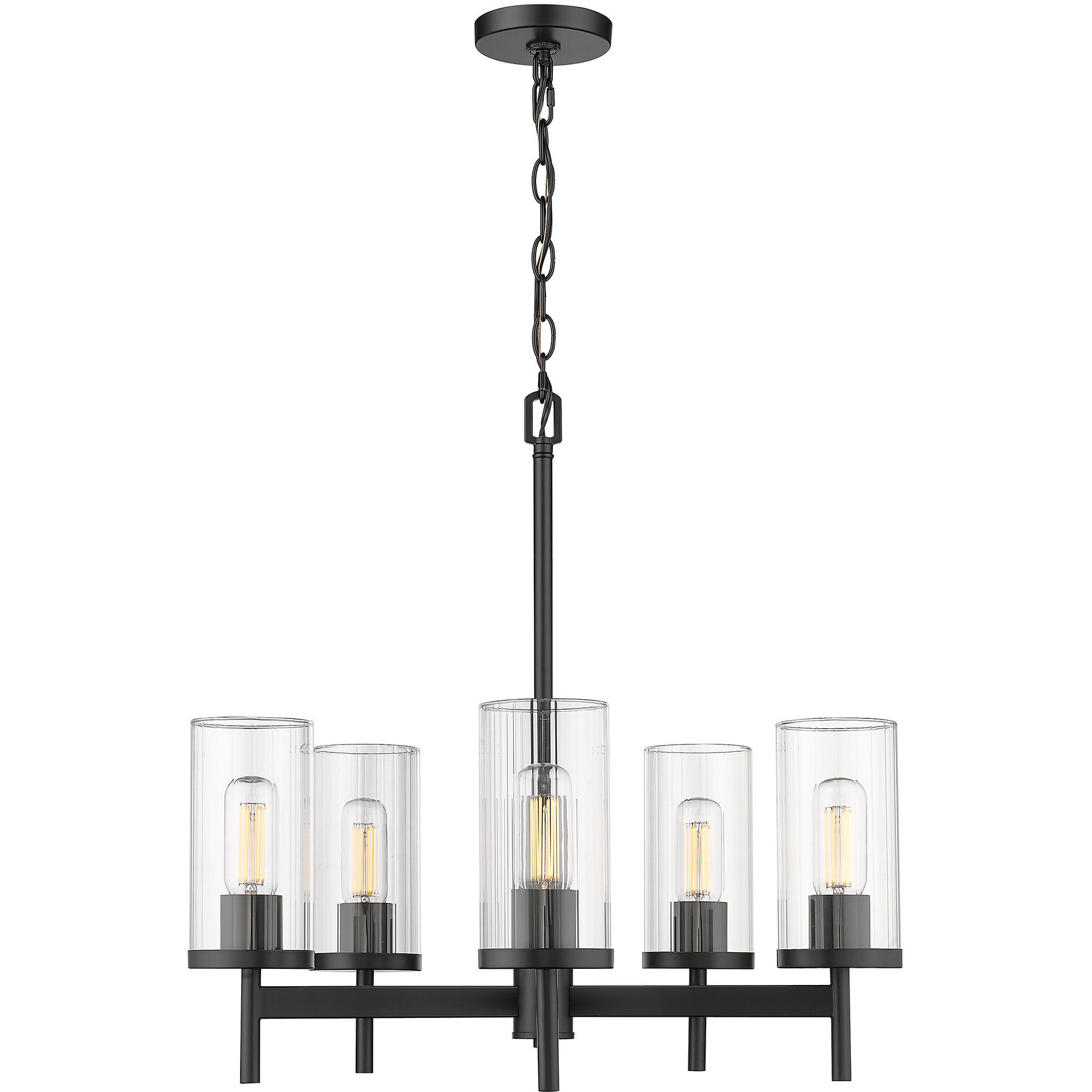 Winslett 23.75 inch 60.00 watt Matte Black Chandelier Ceiling Light