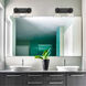 Hines 2 Light 18 inch Matte Black Bath Vanity Wall Light in Seeded Glass