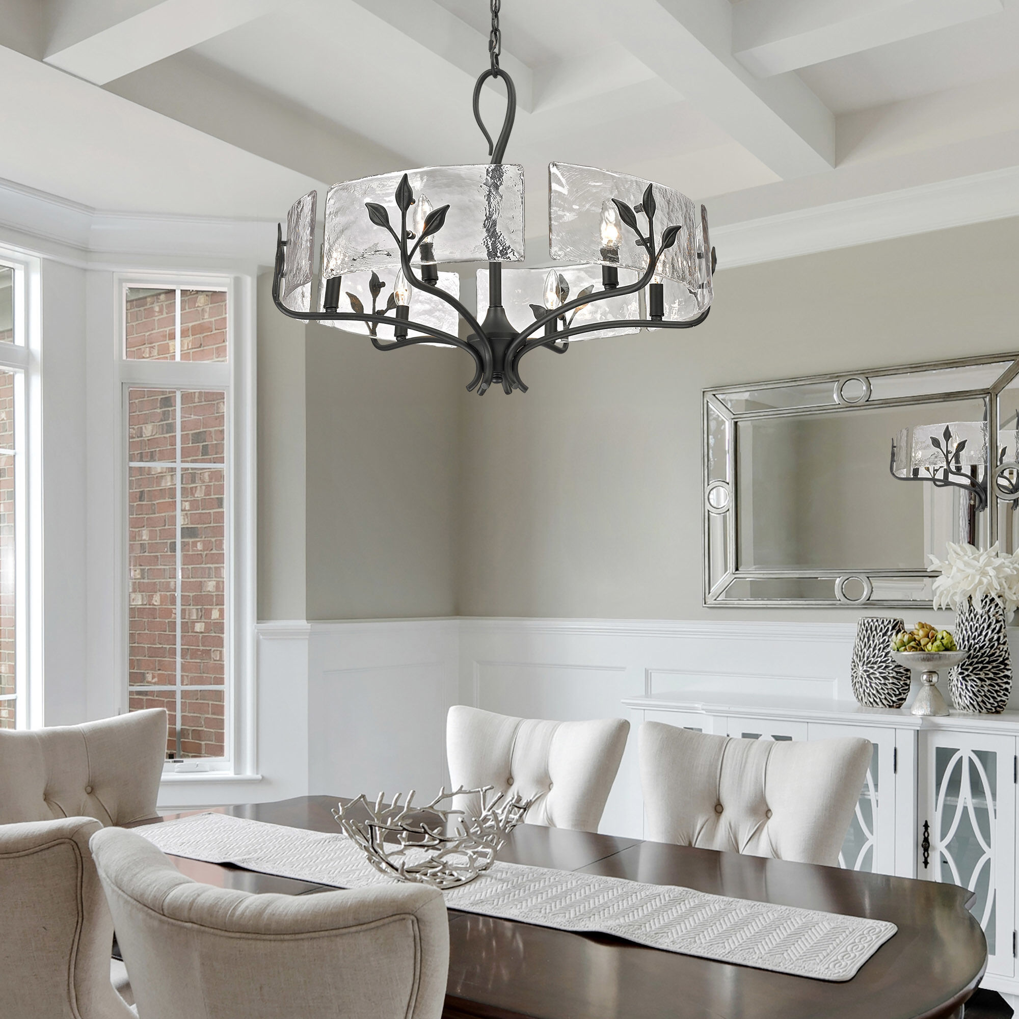 Calla 27.75 inch 60.00 watt Natural Black Chandelier Ceiling Light