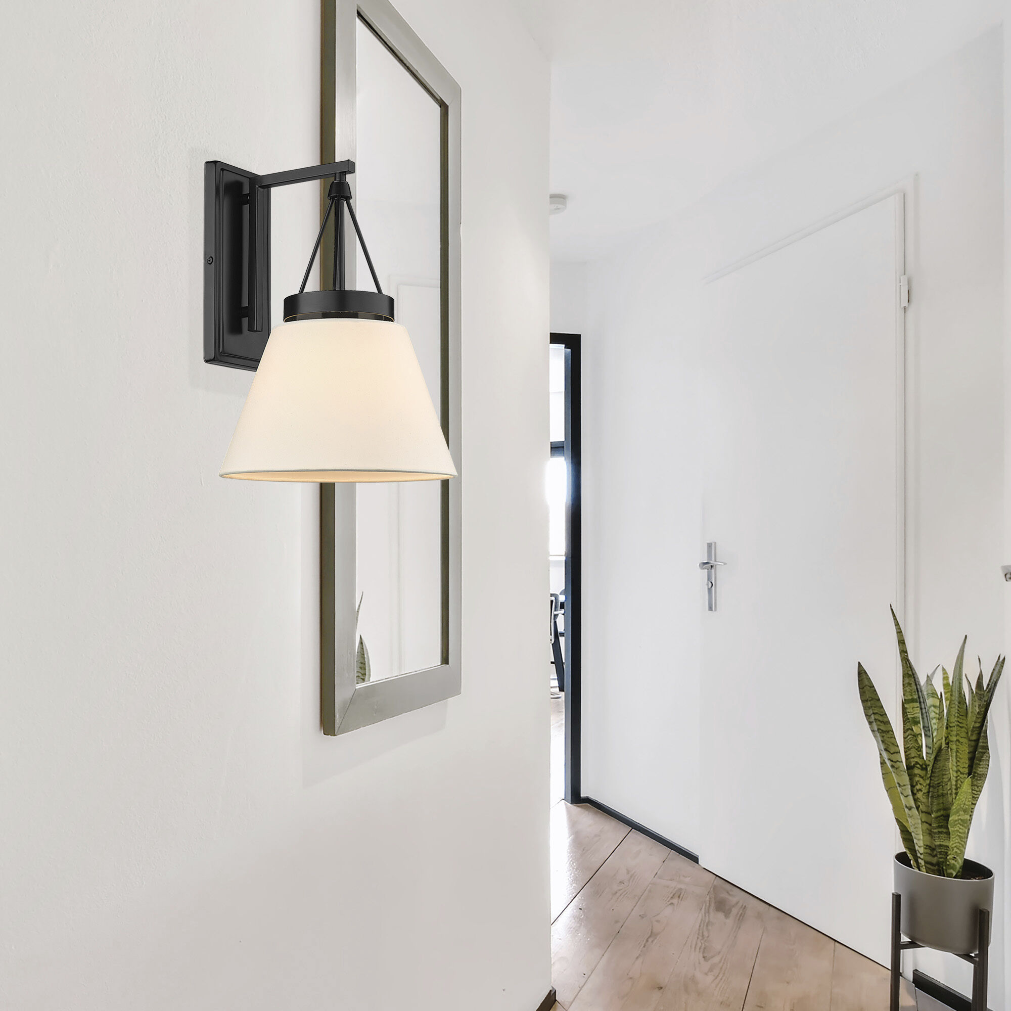 Penn 1 Light 11 inch Matte Black Wall Sconce Wall Light in Modern White