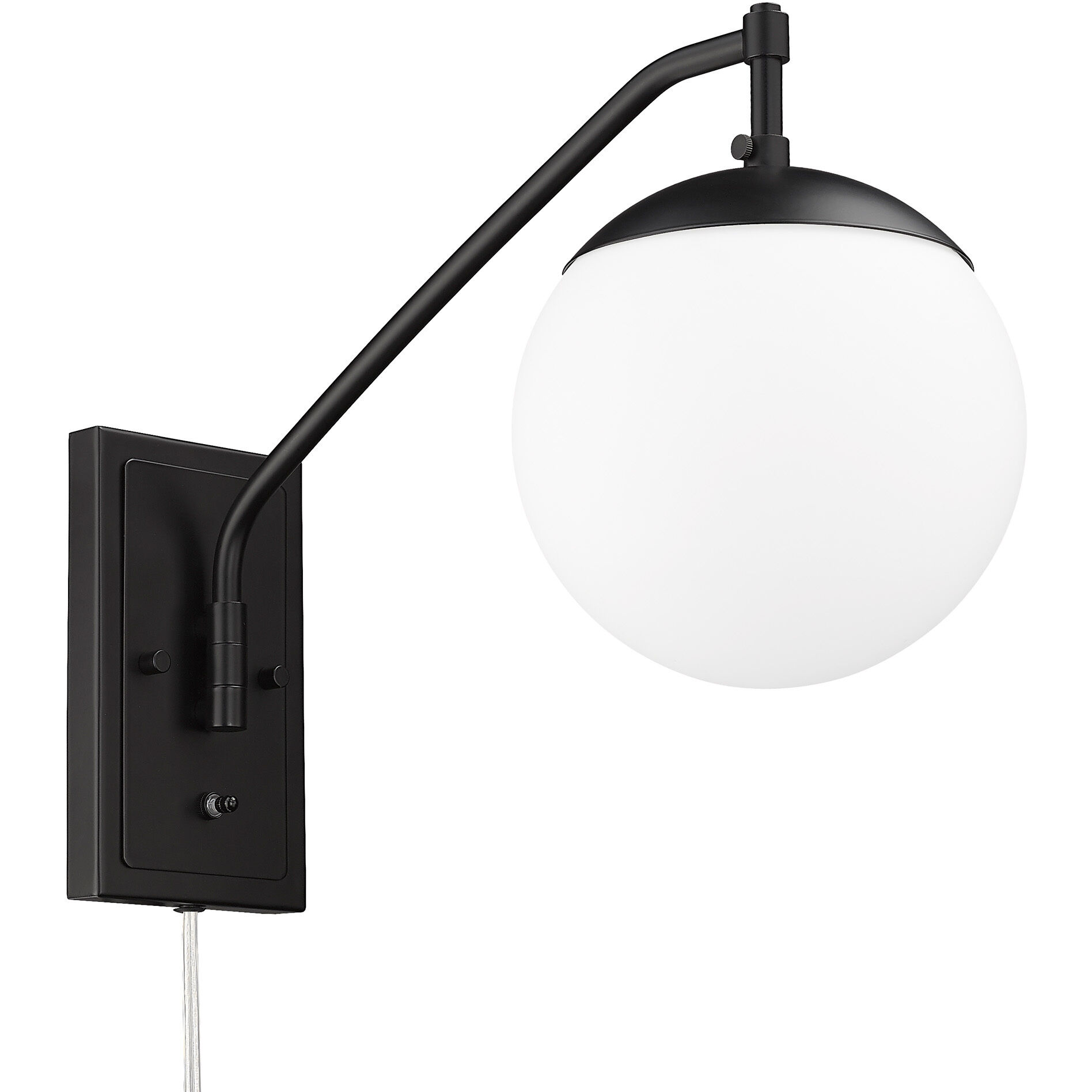 Glenn 1 Light 7.75 inch Matte Black Swing Arm Wall Lamp Wall Light