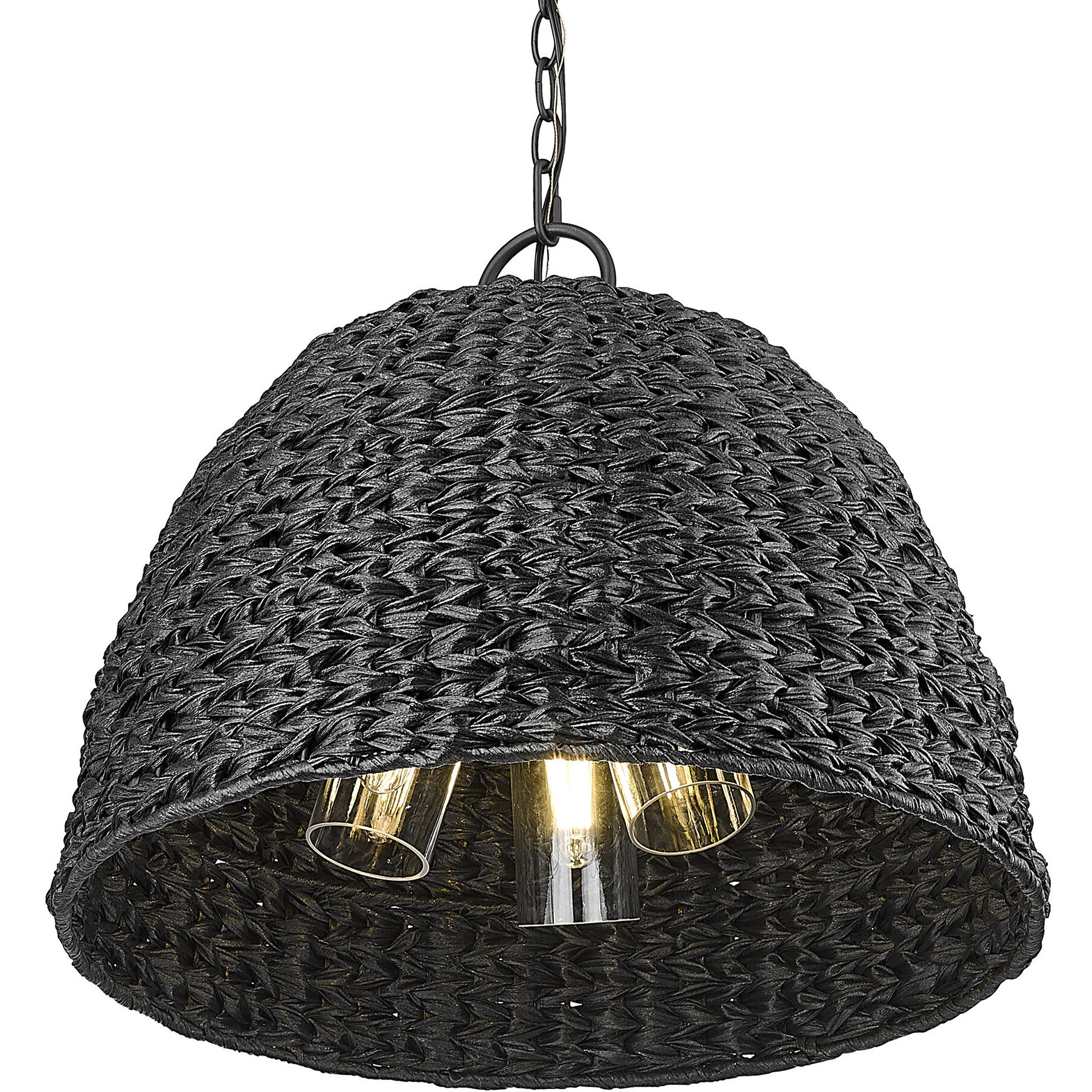 Rue 3 Light 21 inch Natural Black Outdoor Pendant