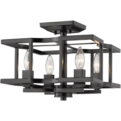 Bellare 4 Light 12.5 inch Matte Black Semi-flush Ceiling Light