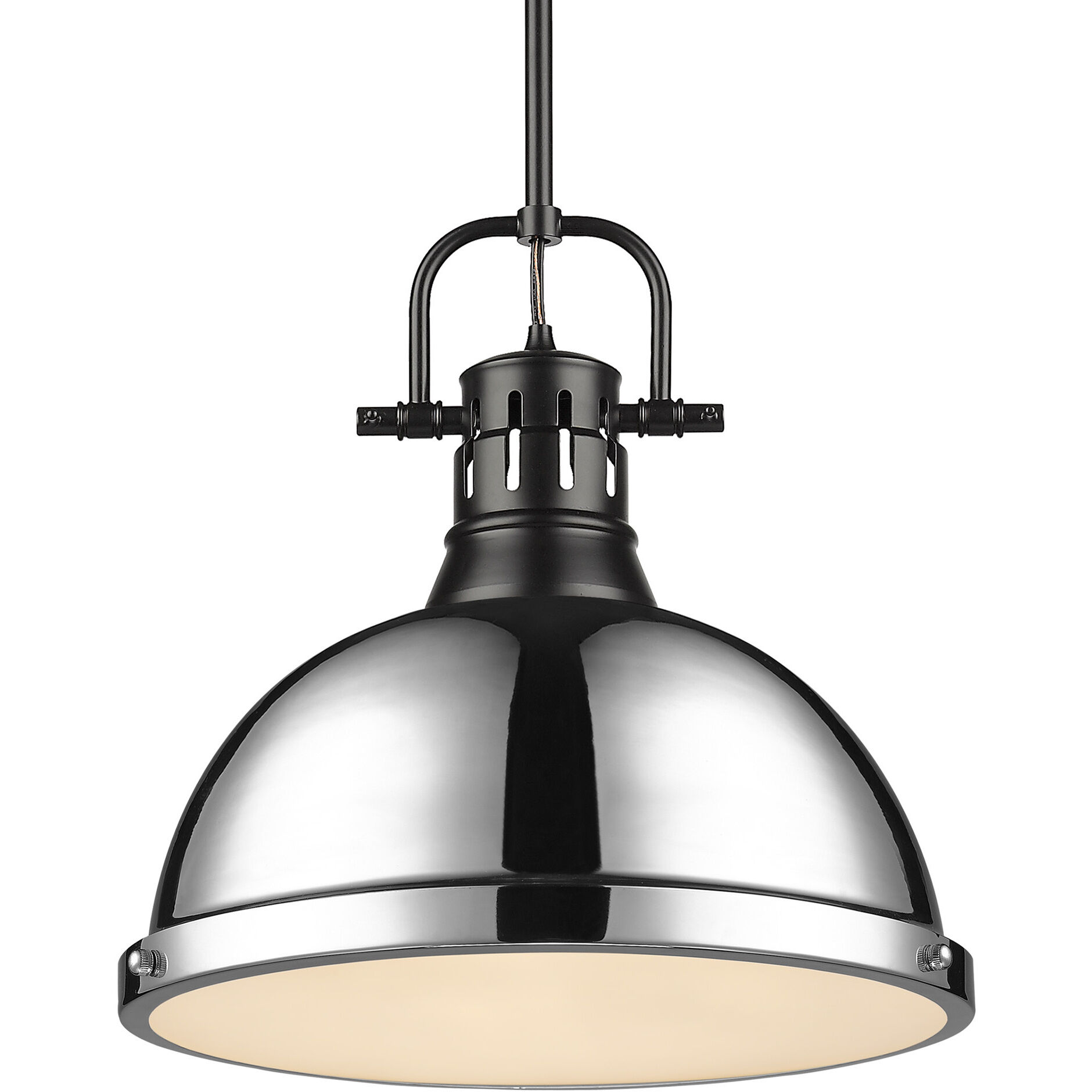 Yep Duncan 1 Light 14 inch Matte Black Pendant Ceiling Light in Chrome, Large