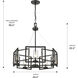 Marco 5 Light 24.5 inch Matte Black Chandelier Ceiling Light