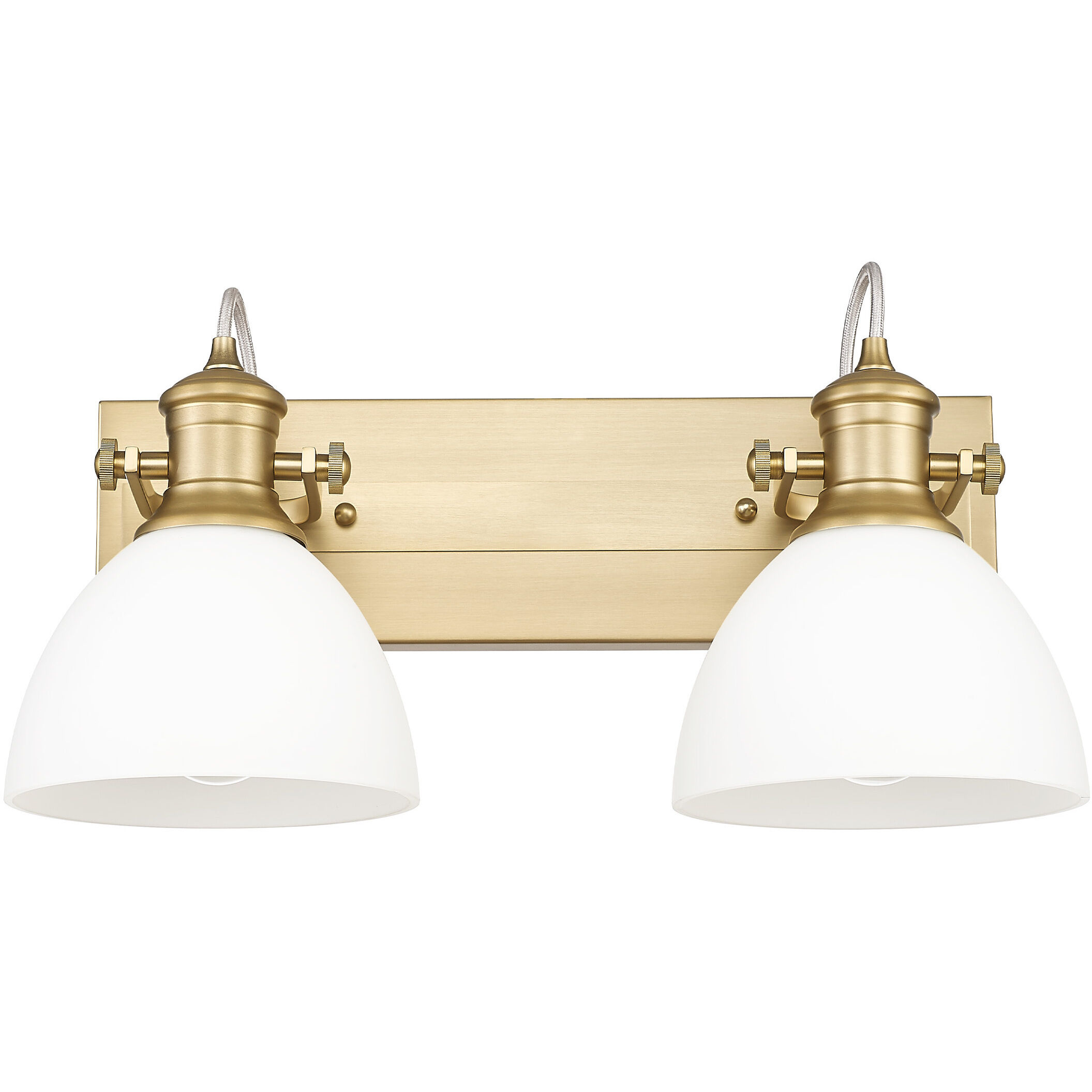 Yep Hines Vanity Wall Light in Opal Glass, Brushed Champagne Brass