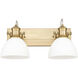 Yep Hines Vanity Wall Light in Opal Glass, Brushed Champagne Brass