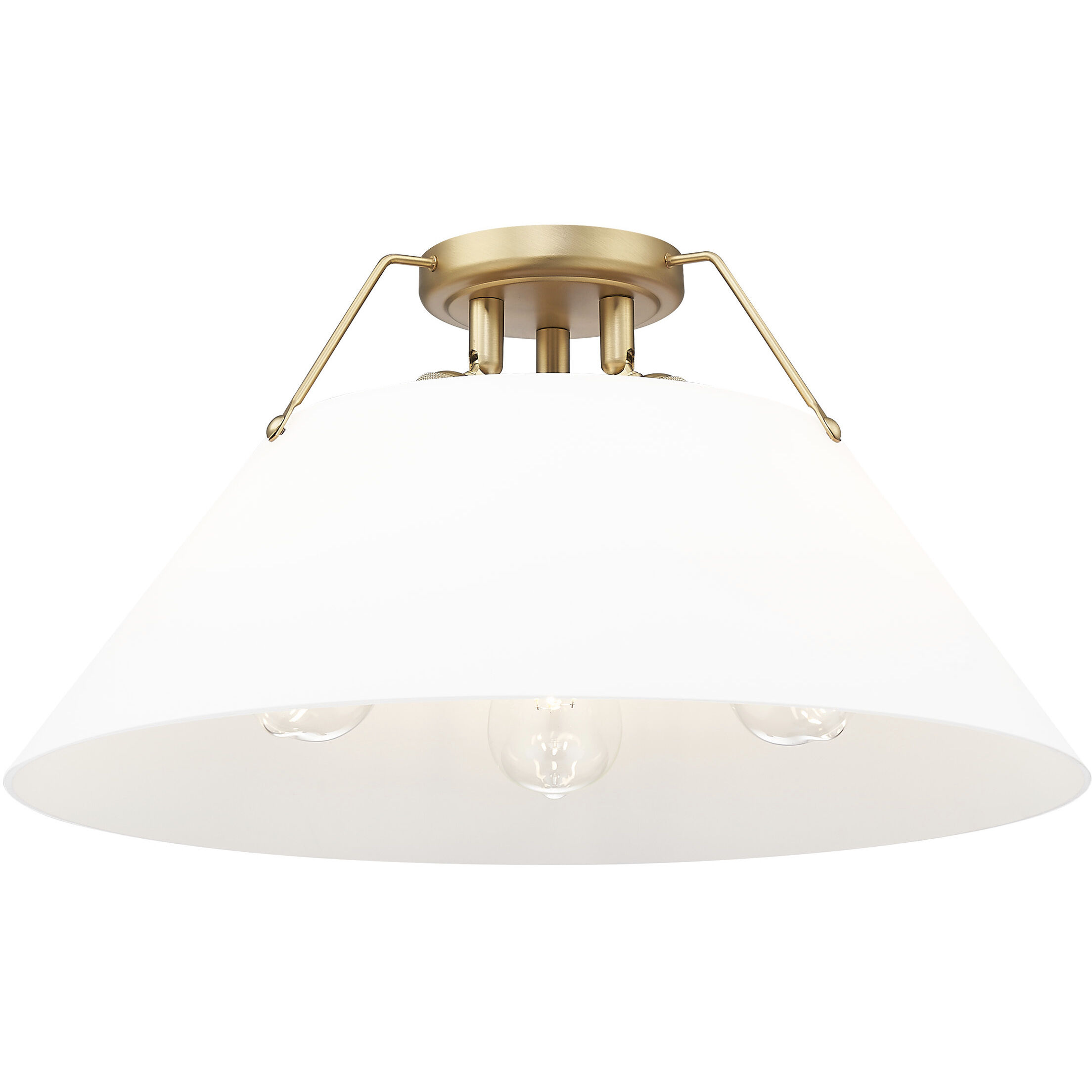 Yep Orwell 3 Light 18.75 inch Brushed Champagne Brass Flush Mount Ceiling Light in Opal Glass