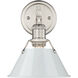Yep Orwell Vanity Wall Light in Pewter, Dusky Blue
