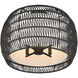 Everly 4 Light 19 inch Matte Black Semi-Flush Mount Ceiling Light in Modern Black Rattan