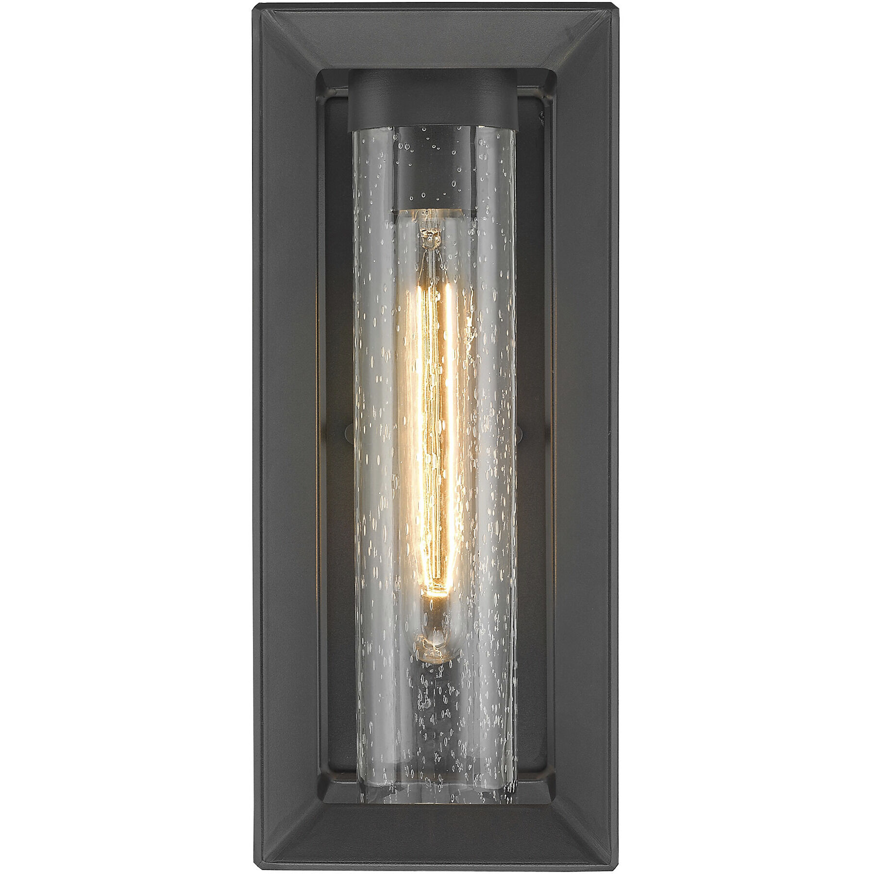 Smyth 1 Light 14 inch Natural Black Outdoor Wall in Seeded Glass