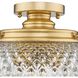 Adeline 3 Light 14 inch Modern Brushed Gold Semi-Flush Ceiling Light