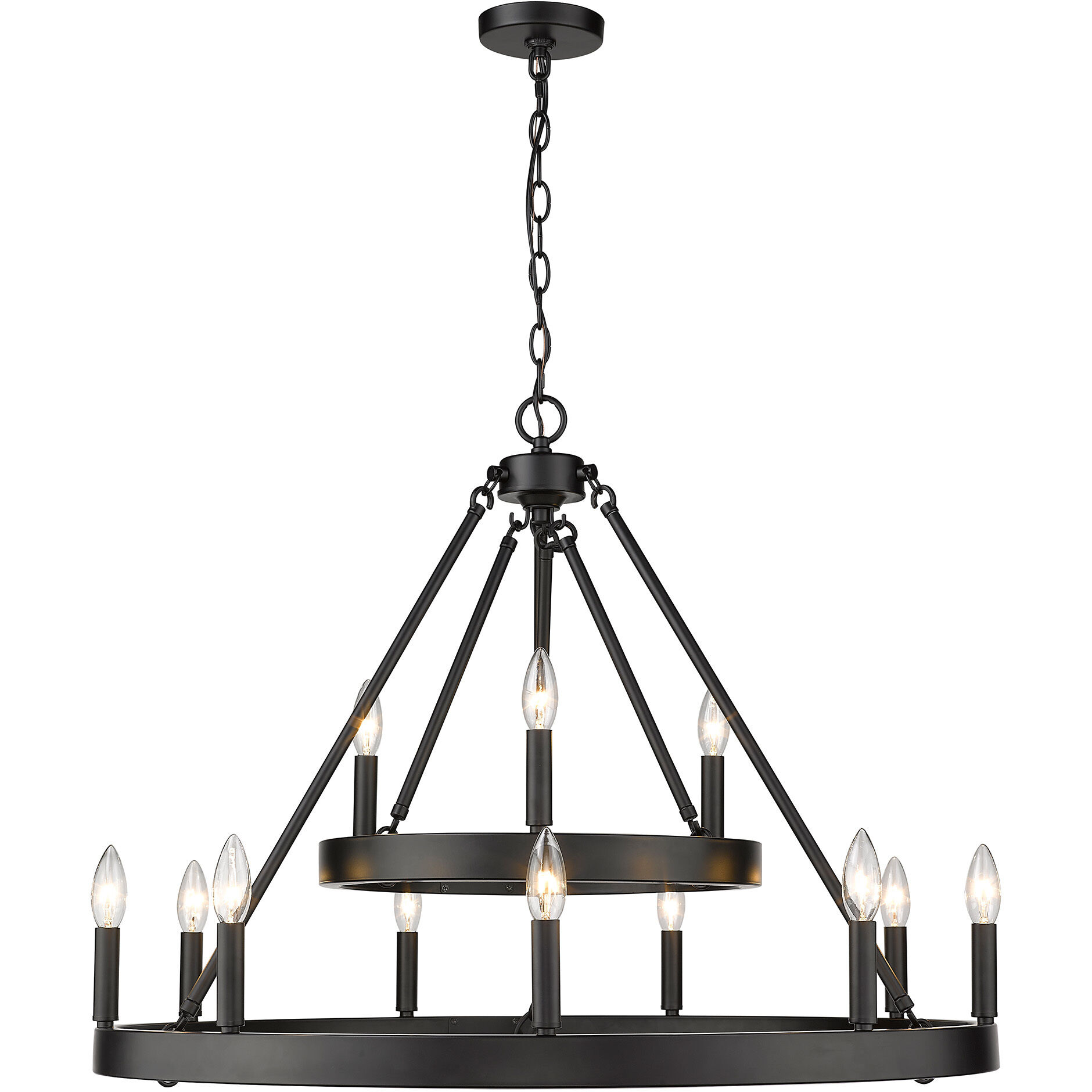 Alastair 32 inch 60.00 watt Matte Black Chandelier Ceiling Light