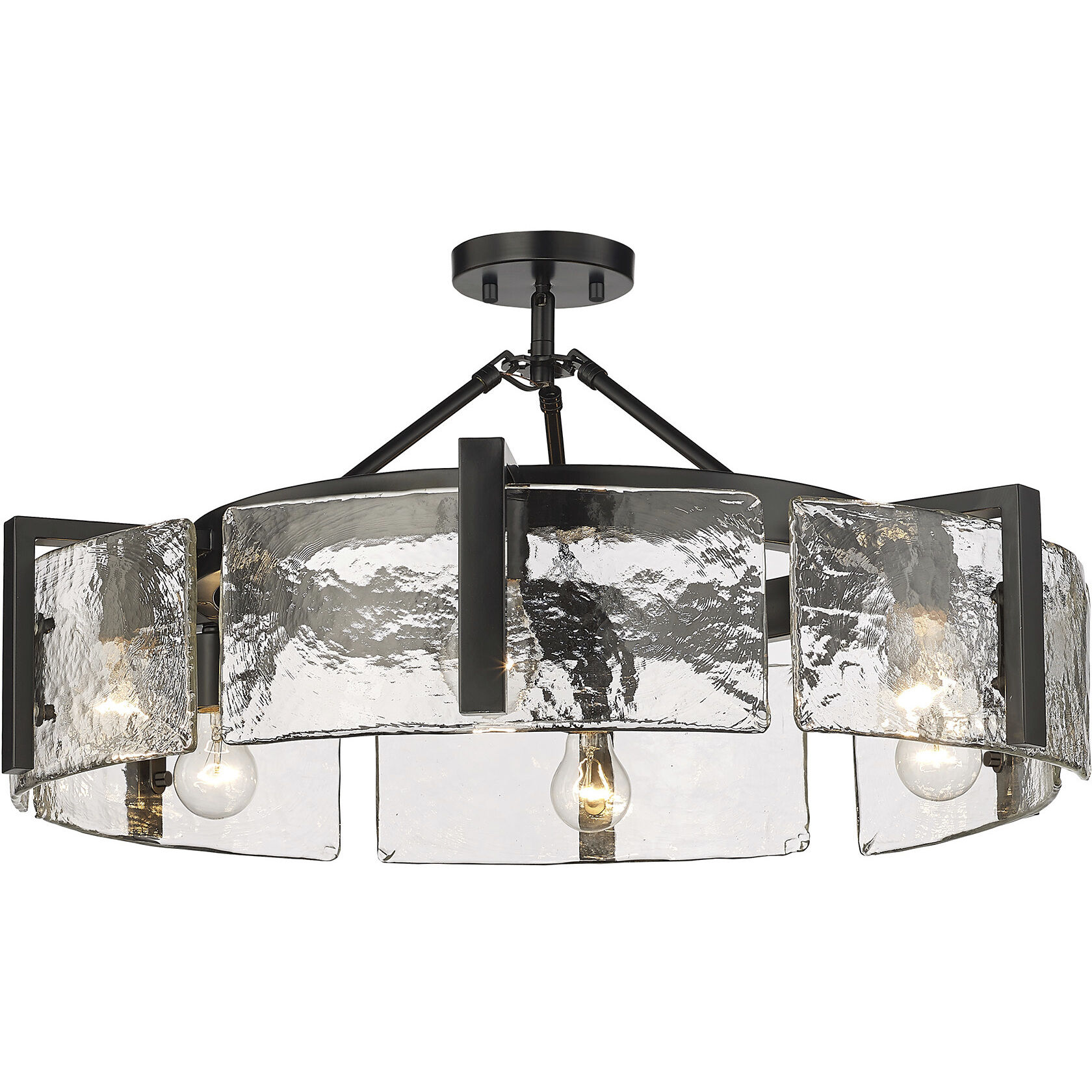 Aenon 6 Light 27.75 inch Matte Black Semi-Flush Mount Ceiling Light