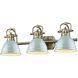 Yep Duncan Vanity Wall Light in Aged Brass, Seafoam