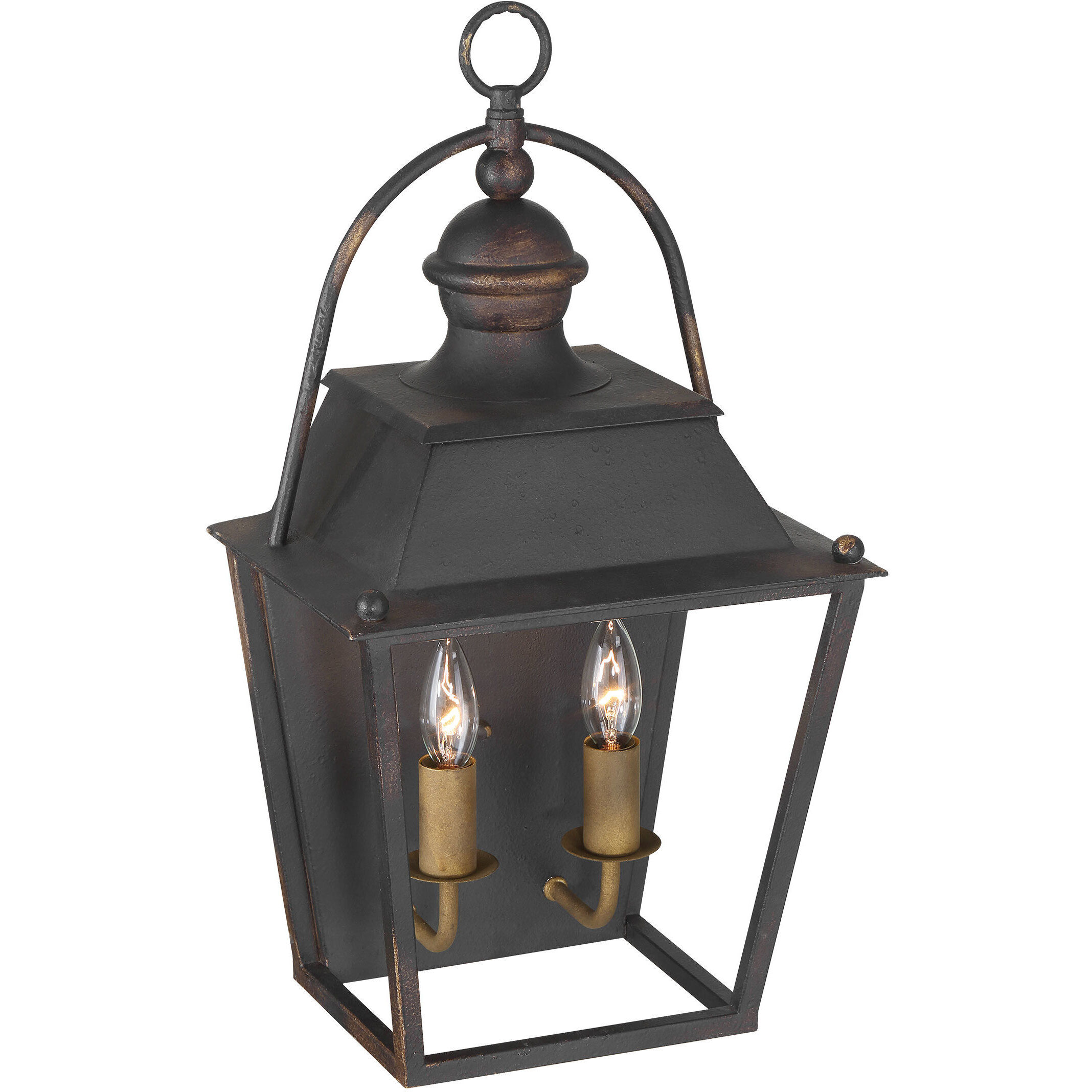 Christoff 2 Light 11.5 inch Antique Black Iron Wall Sconce Wall Light