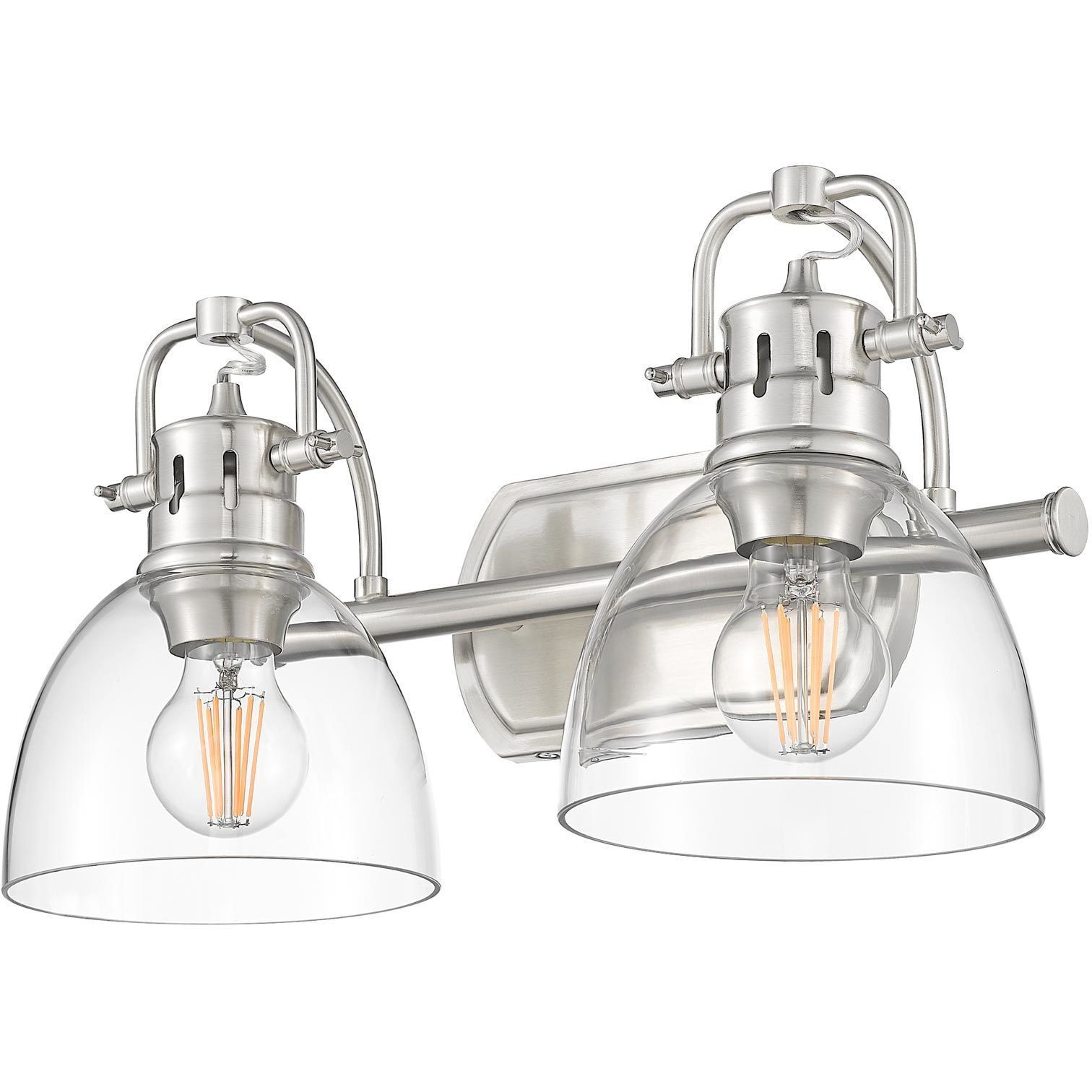 Yep Duncan Vanity Wall Light in Pewter, Clear Glass