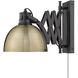 Hawthorn 1 Light 8 inch Matte Black Articulating Wall Sconce Wall Light in Aged Brass, Adjustable