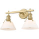 Orwell 2 Light 18 inch Brushed Champagne Bronze Bath Vanity Wall Light in Opal Glass