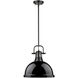 Yep Duncan Pendant Ceiling Light in Matte Black, Black, Large