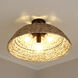 Rue 3 Light 18.75 inch Matte Black Semi-Flush Mount Ceiling Light in Woven Sweet Grass