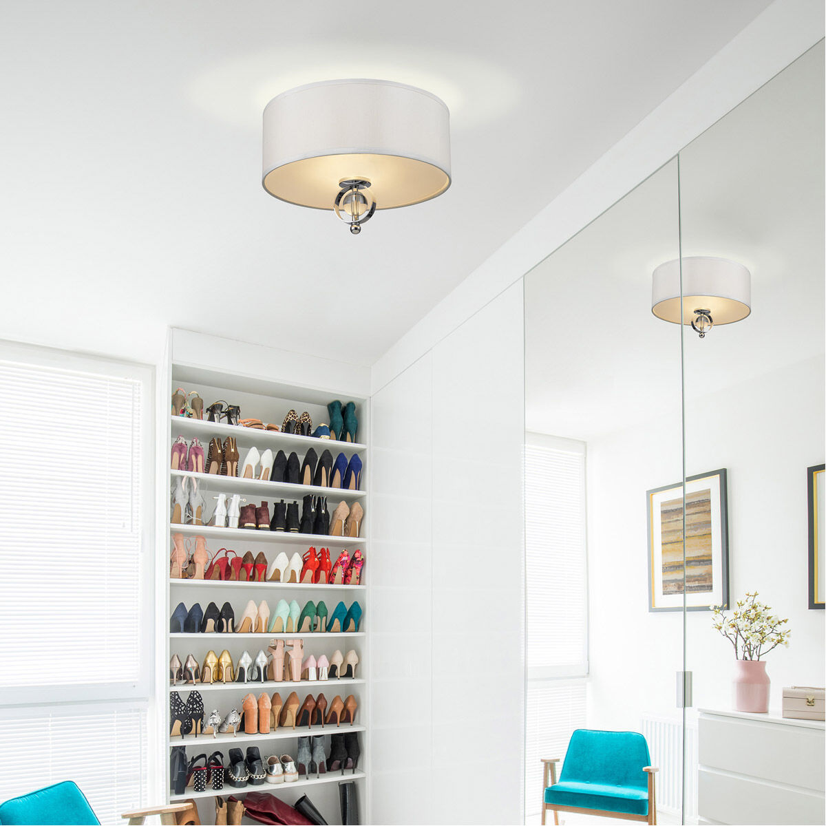 Cerchi 2 Light 15 inch Chrome Flush Mount Ceiling Light