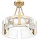 Aenon 3 Light 16.5 inch Brushed Champagne Brass Semi-Flush Mount Ceiling Light