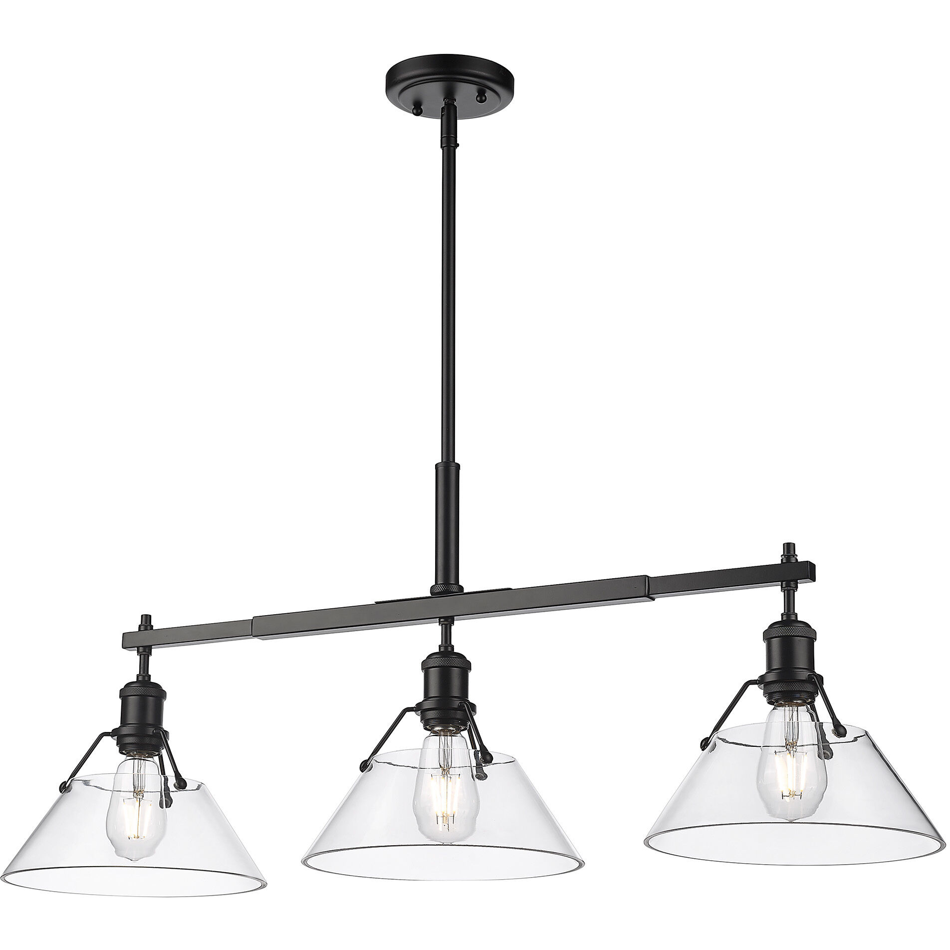 Yep Orwell Island Light Ceiling Light in Matte Black, Clear Glass