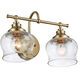 Daphne 2 Light 15.13 inch Brushed Champagne Bronze Vanity Light Wall Light