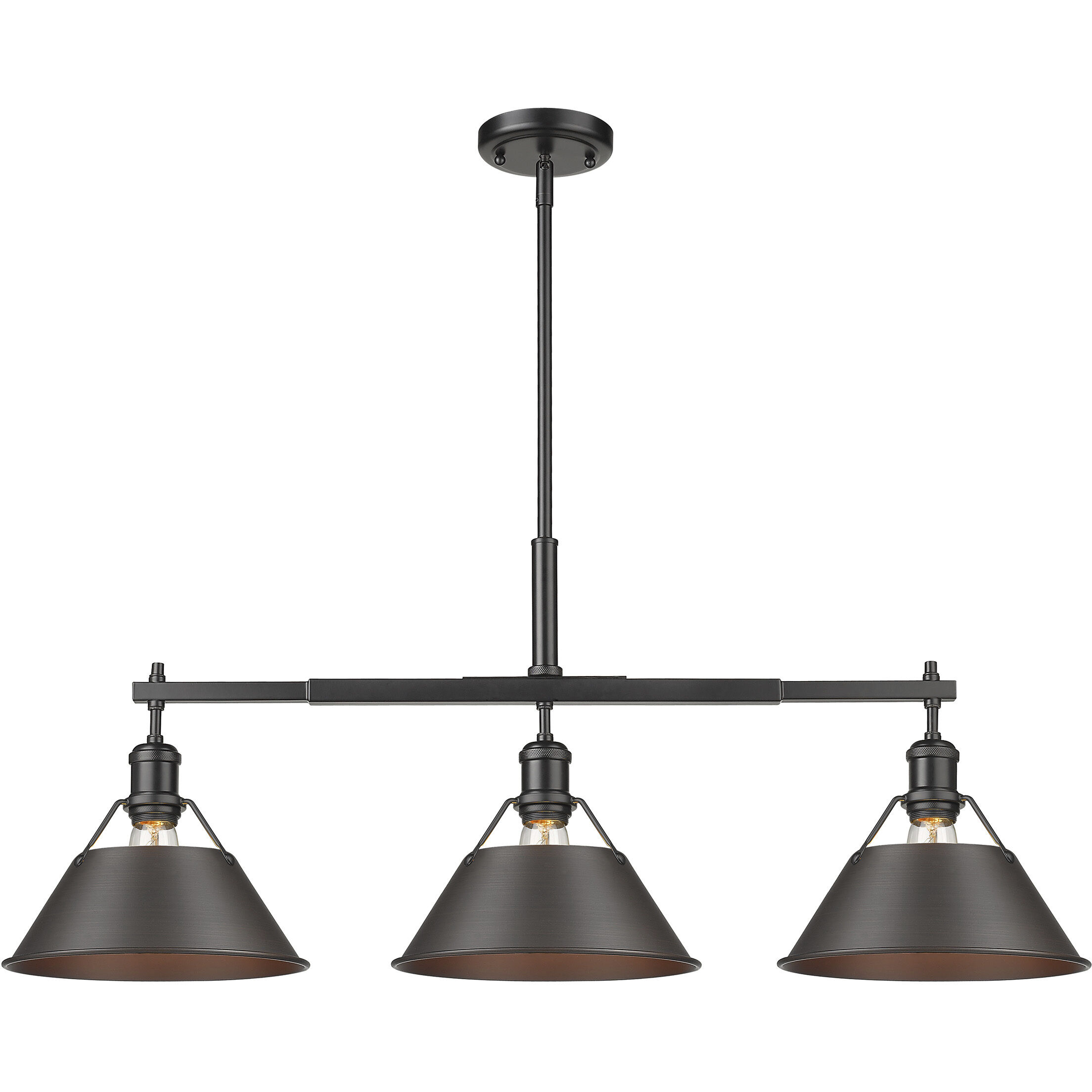 Yep Orwell Island Light Ceiling Light in Matte Black, Rubbed Bronze