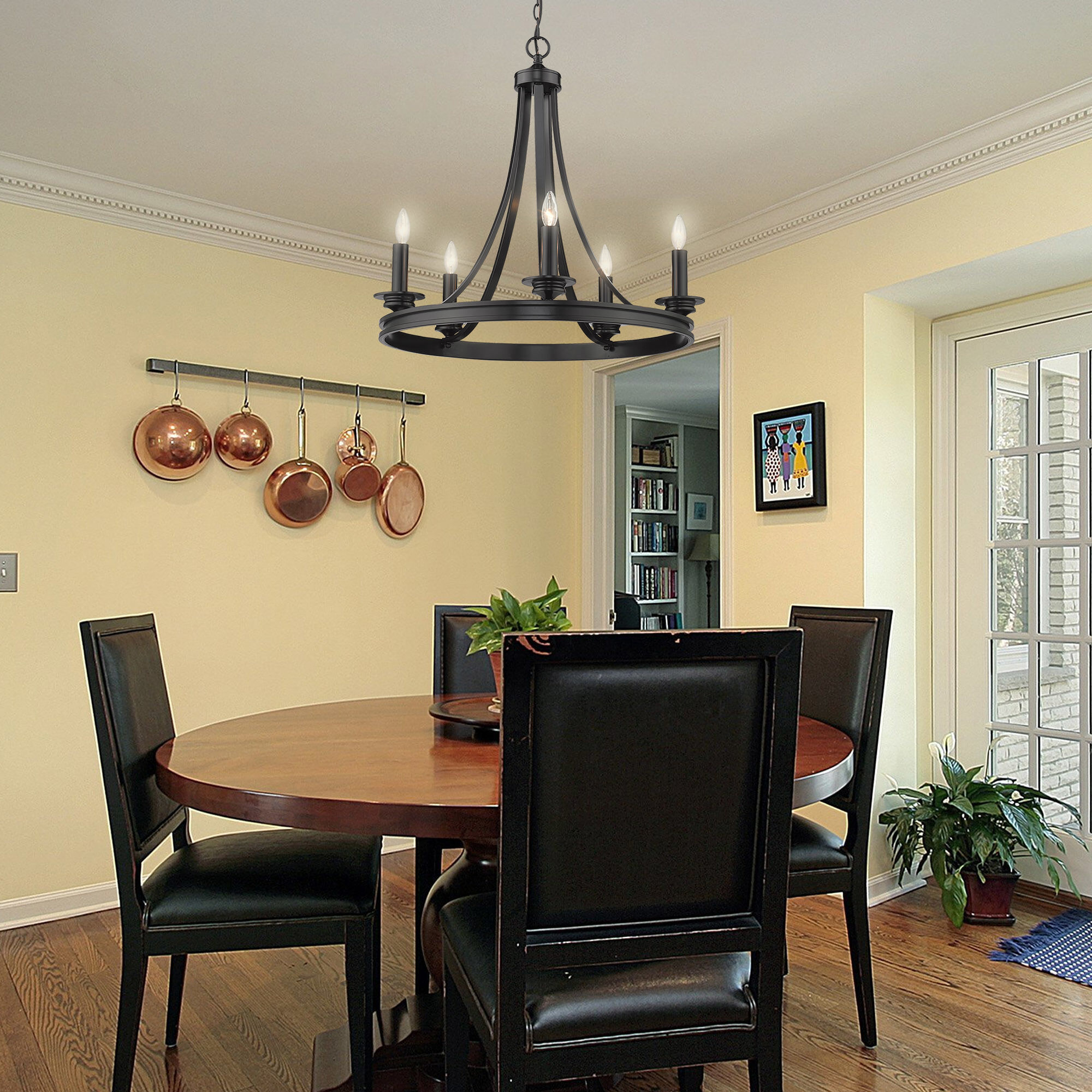 Saldano 27.5 inch 60.00 watt Matte Black Chandelier Ceiling Light