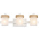 Chatham 3 Light 22.75 inch Natural White Bath Vanity Light Wall Light