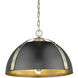 Aldrich Pendant Ceiling Light in Aged Brass, Matte Black
