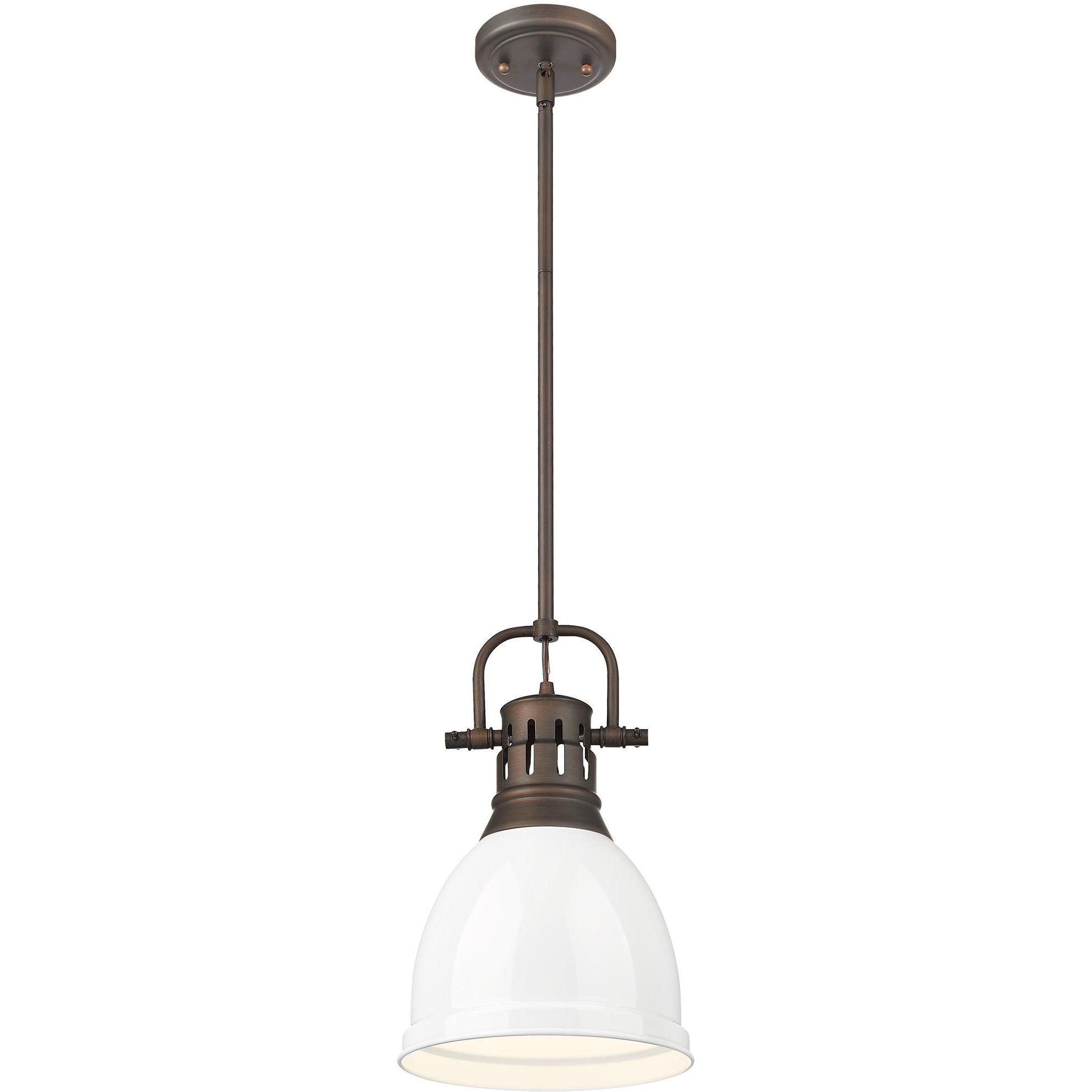 Yep Duncan 1 Light 8.88 inch Rubbed Bronze Pendant Ceiling Light in White