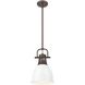 Yep Duncan 1 Light 8.88 inch Rubbed Bronze Pendant Ceiling Light in White