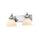 Hines 2 Light 17.88 inch Chrome Vanity Lighting Wall Light in Opal Glass