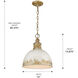Alison 1 Light 12 inch Vintage Gold Pendant Ceiling Light in Antique Ivory, Medium