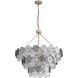 Yep Cascada 11 Light 27.25 inch Aegean Silver Pendant Ceiling Light in Smoke Plated Glass, 3 Tier