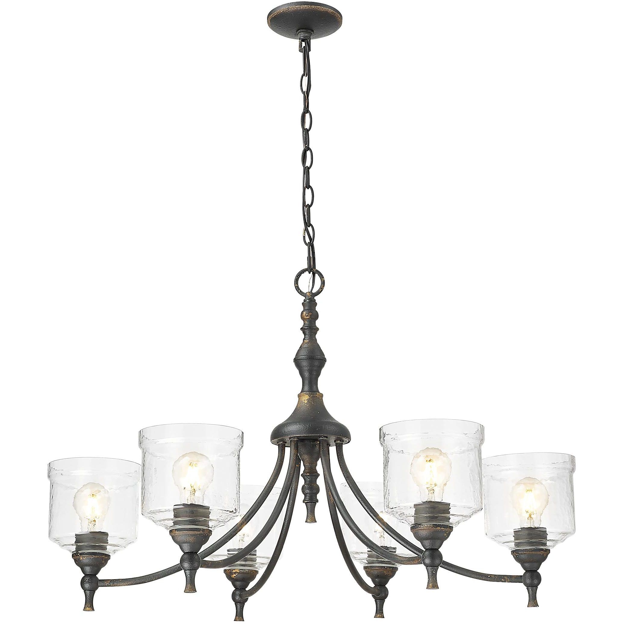 Keating 33.5 inch 60.00 watt Antique Black Iron Chandelier Ceiling Light