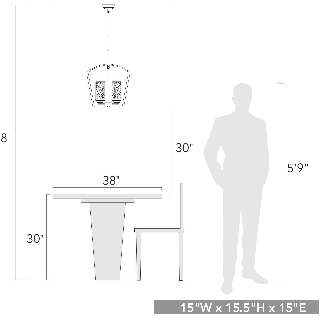 Mercer Pendant Ceiling Light in Matte Black