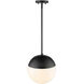 Dixon 1 Light 11.75 inch Matte Black Pendant Ceiling Light, Large