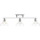 Yep Carver 3 Light 35.5 inch Chrome Semi-Flush Mount Ceiling Light in Clear Glass