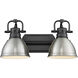 Yep Duncan Vanity Wall Light in Matte Black, Pewter