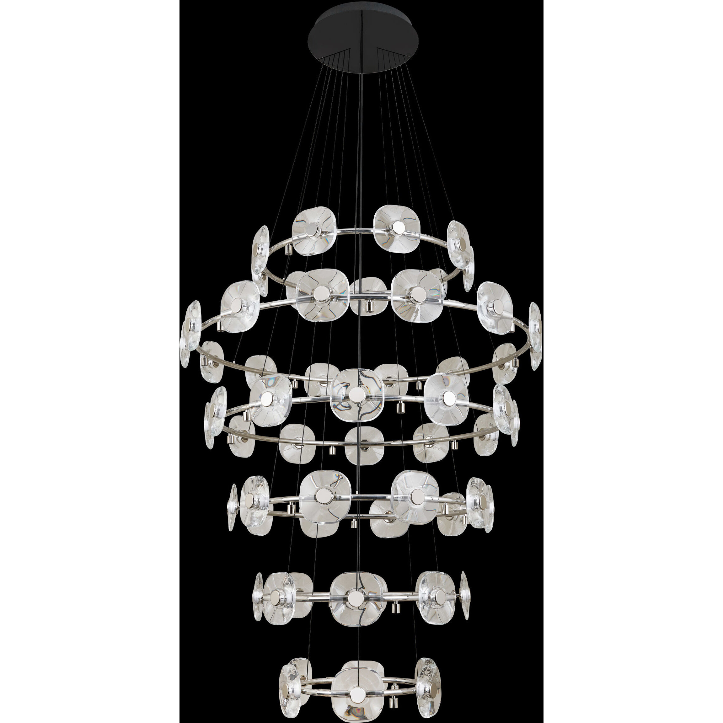 Ziva Celestia 57 inch 4.00 watt Chrome Chandelier Ceiling Light, 6 Tier