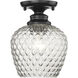 Adeline 1 Light 7.13 inch Matte Black Semi-Flush Mount Ceiling Light