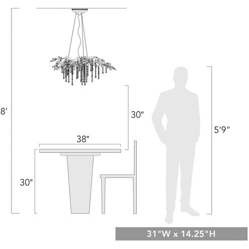 Autumn Twilight 6 Light 31 inch Black Iron Chandelier Ceiling Light, Large